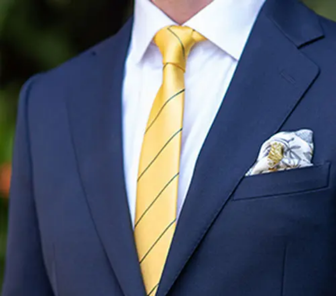 Picture of Noone, Striped Tie (150x7.5cm)- Yellow Size One